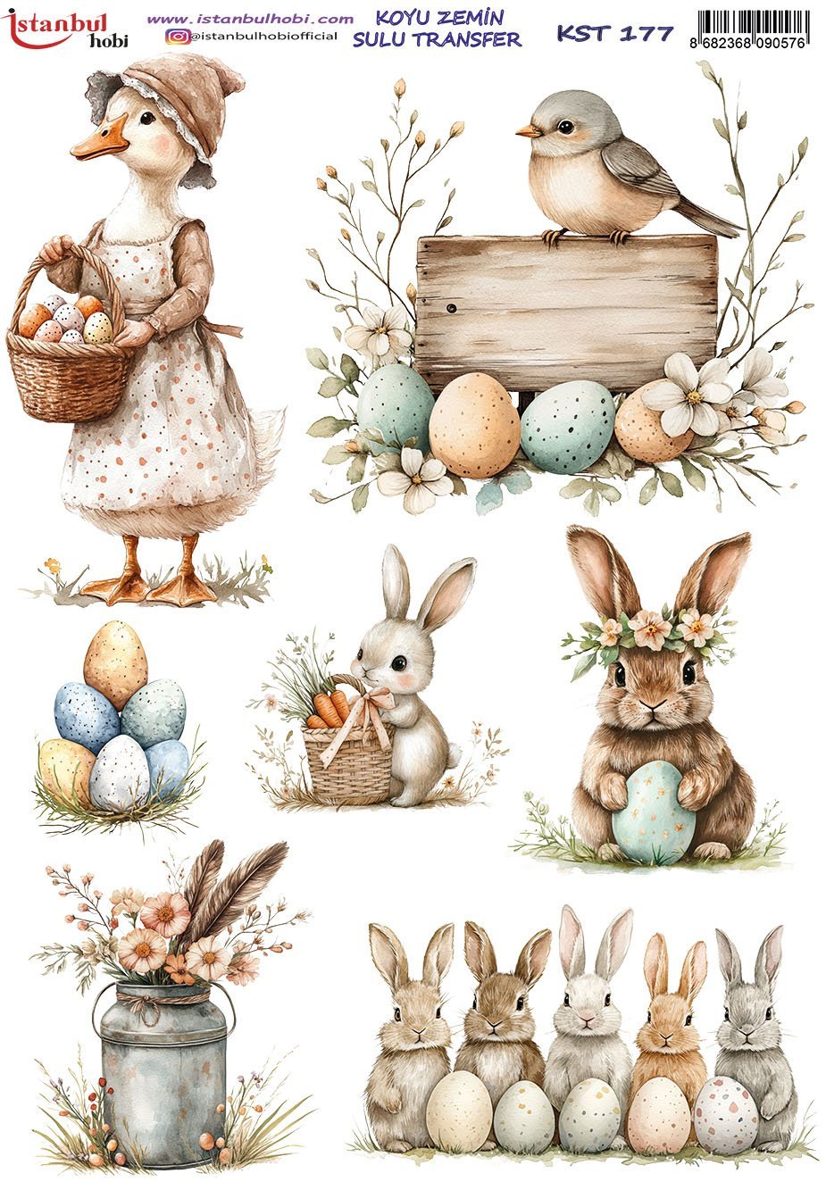 Koyu Zemin Sulu Transfer Kağıdı 25x35cm KST177