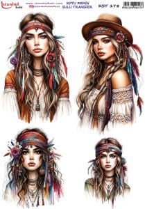 Koyu Zemin Sulu Transfer Kağıdı 25x35cm KST178