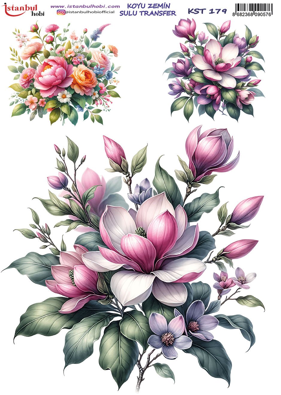 Koyu Zemin Sulu Transfer Kağıdı 25x35cm KST179