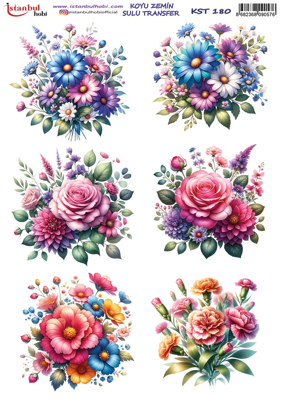 Koyu Zemin Sulu Transfer Kağıdı 25x35cm KST180