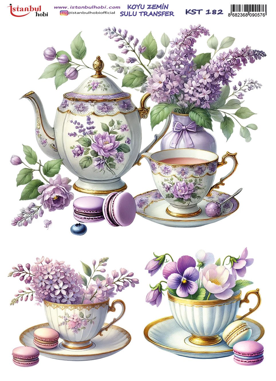 Koyu Zemin Sulu Transfer Kağıdı 25x35cm KST182