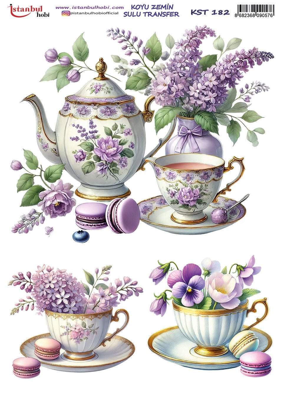 Koyu Zemin Sulu Transfer Kağıdı 25x35cm KST182