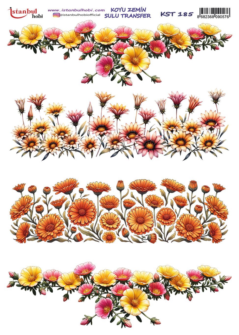 Koyu Zemin Sulu Transfer Kağıdı 25x35cm KST185