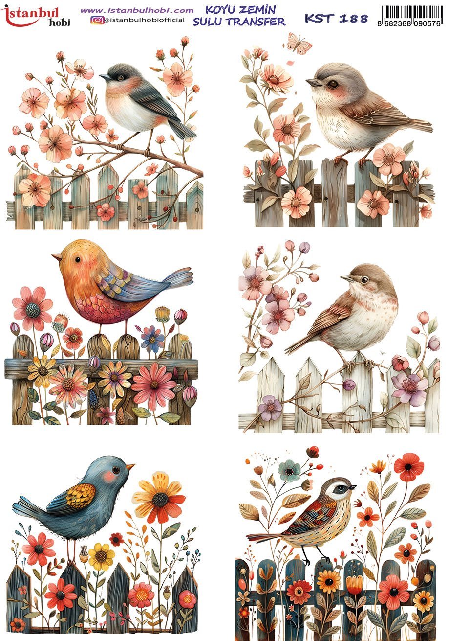 Koyu Zemin Sulu Transfer Kağıdı 25x35cm KST188