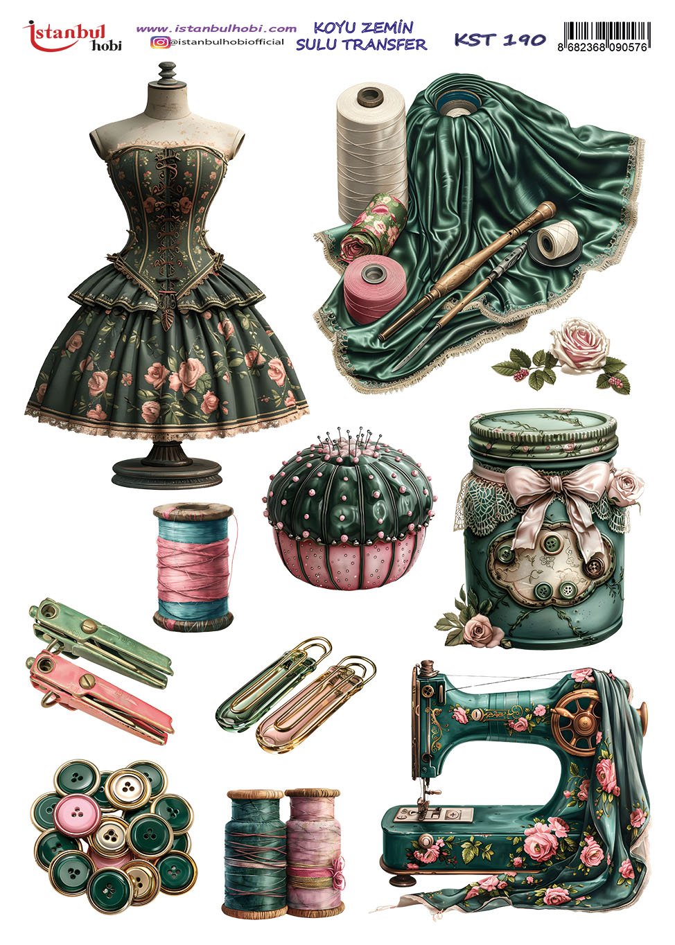 Koyu Zemin Sulu Transfer Kağıdı 25x35cm KST190