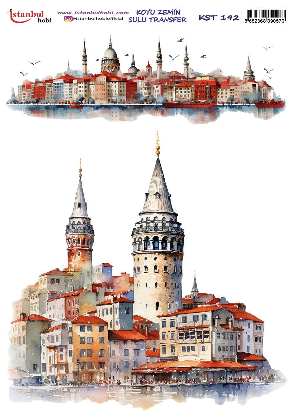 Koyu Zemin Sulu Transfer Kağıdı 25x35cm KST192