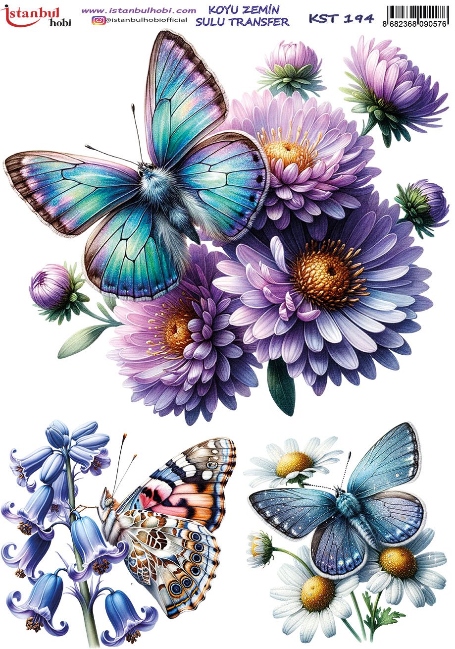 Koyu Zemin Sulu Transfer Kağıdı 25x35cm KST194