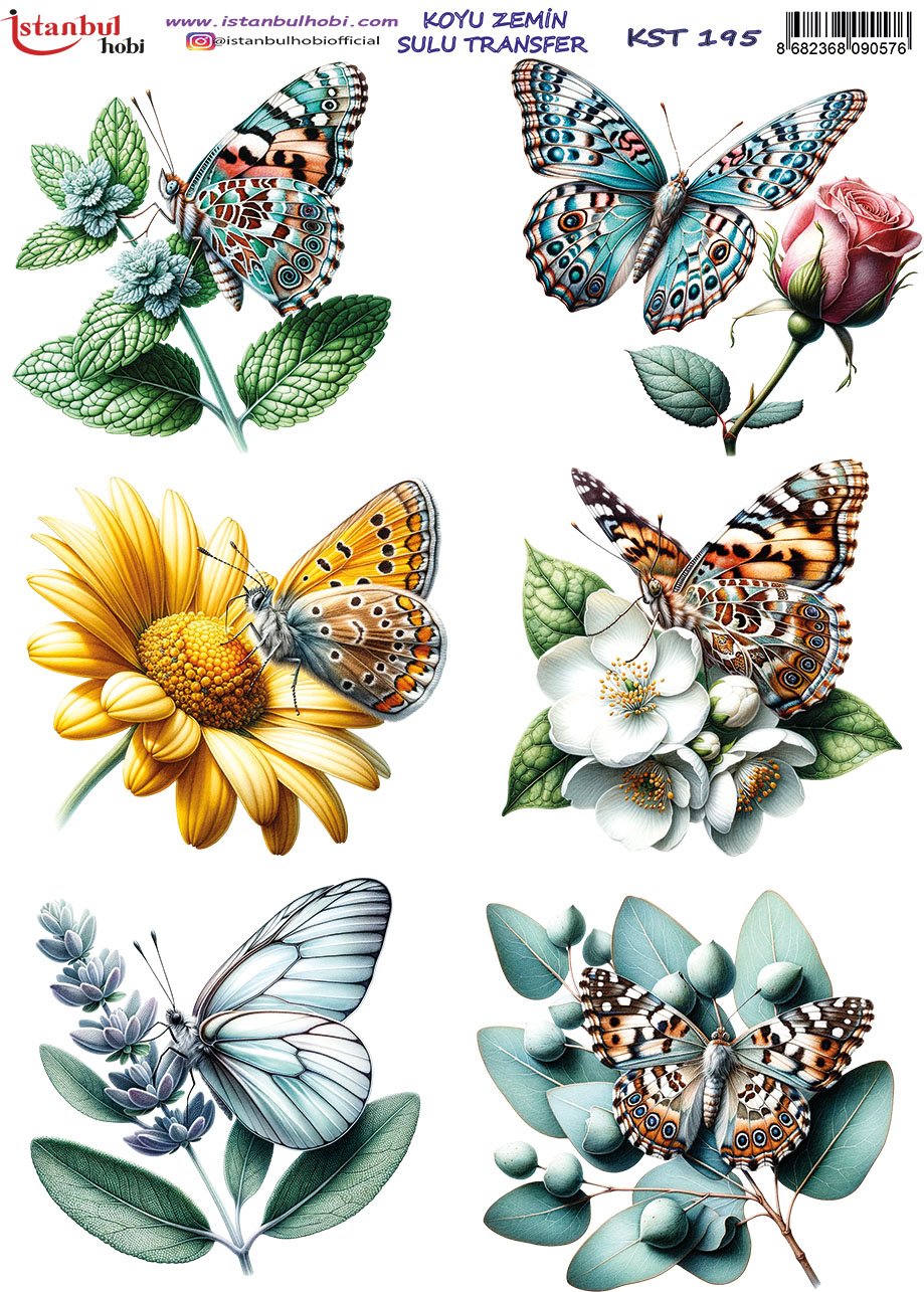 Koyu Zemin Sulu Transfer Kağıdı 25x35cm KST195