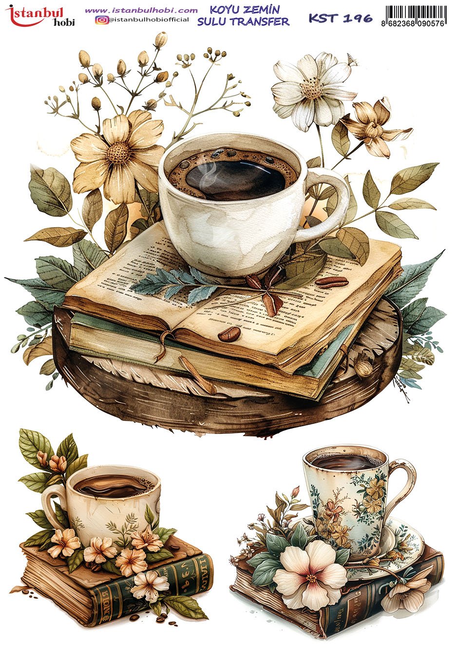 Koyu Zemin Sulu Transfer Kağıdı 25x35cm KST196