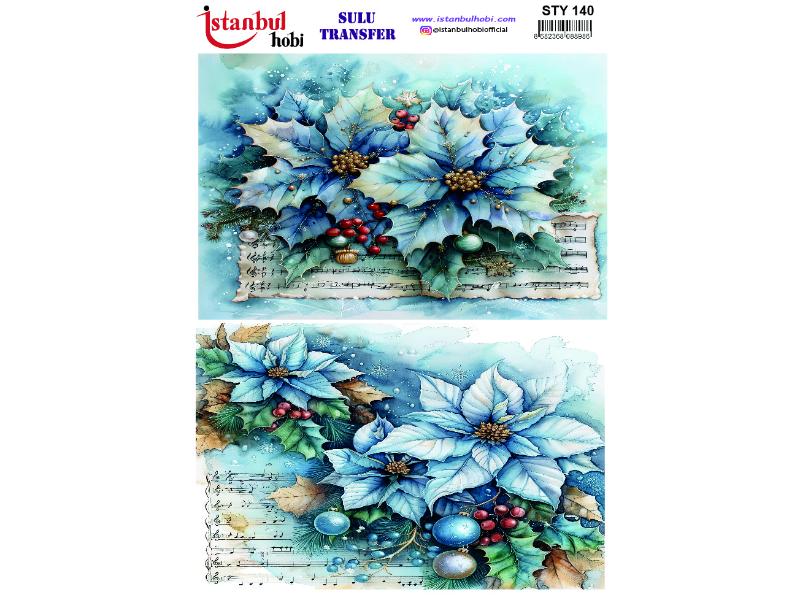 Yılbaşı Sulu Transfer Kağıdı 25x35cm STY-140