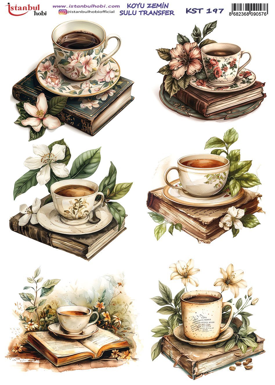 Koyu Zemin Sulu Transfer Kağıdı 25x35cm KST197