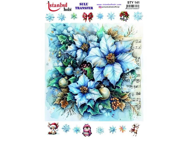 Yılbaşı Sulu Transfer Kağıdı 25x35cm STY-141