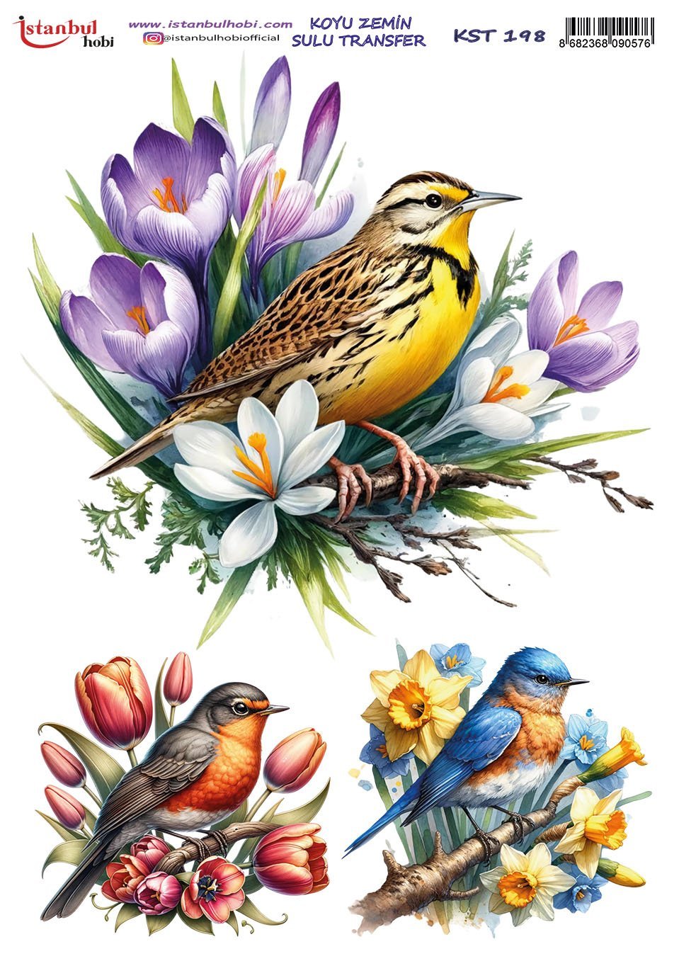 Koyu Zemin Sulu Transfer Kağıdı 25x35cm KST198