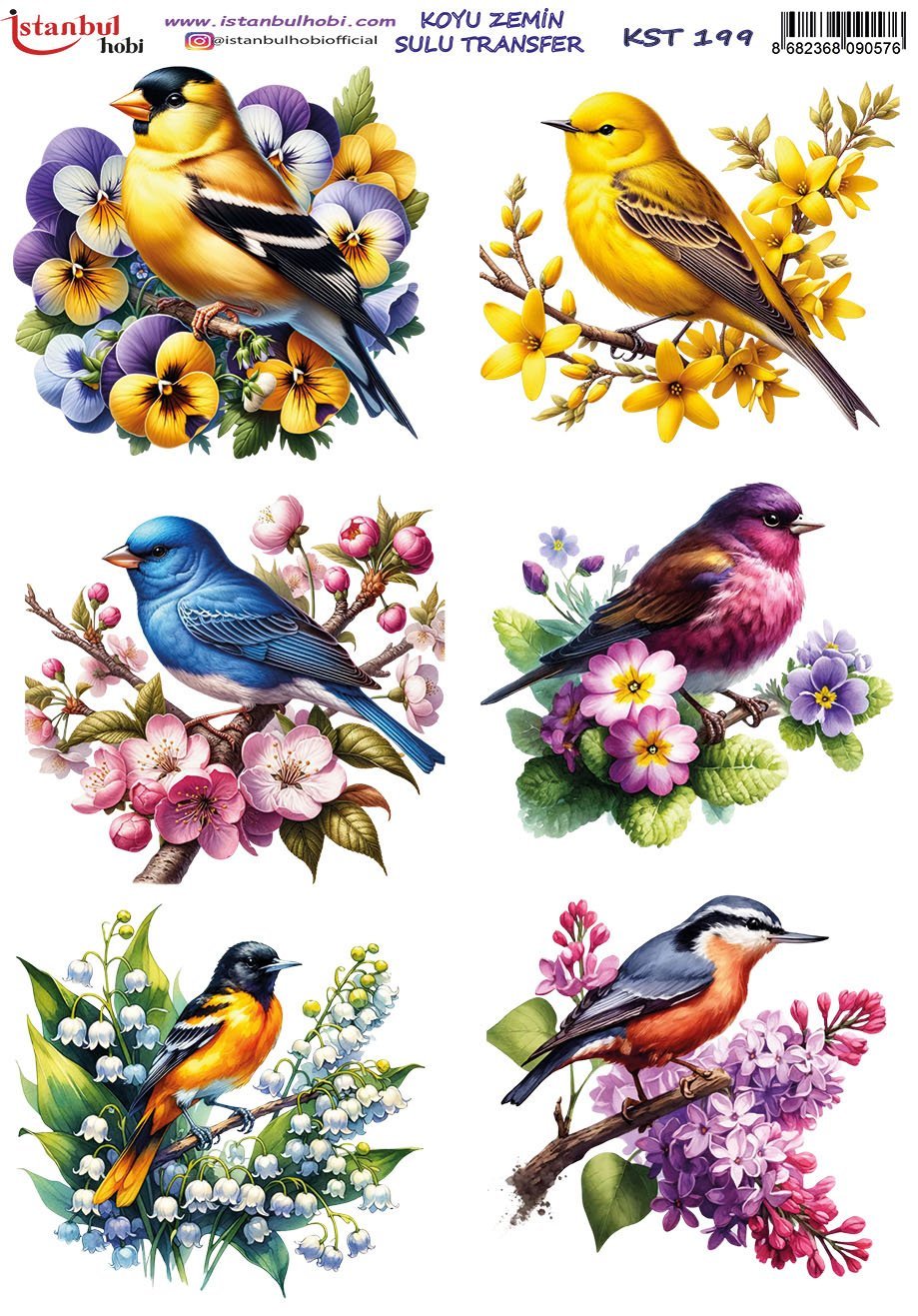 Koyu Zemin Sulu Transfer Kağıdı 25x35cm KST199