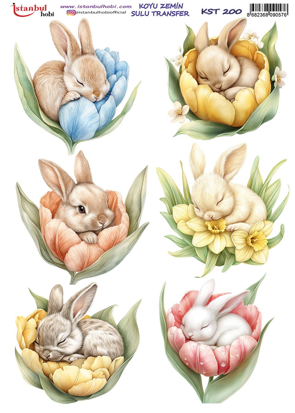 Koyu Zemin Sulu Transfer Kağıdı 25x35cm KST200