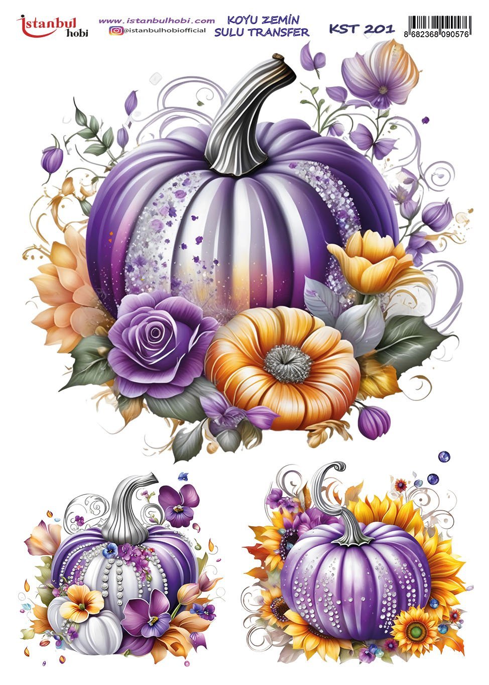 Koyu Zemin Sulu Transfer Kağıdı 25x35cm KST201