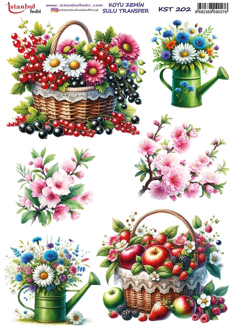 Koyu Zemin Sulu Transfer Kağıdı 25x35cm KST202