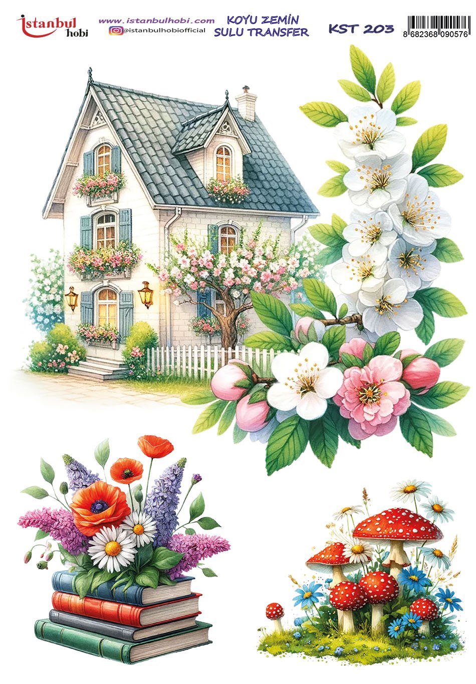 Koyu Zemin Sulu Transfer Kağıdı 25x35cm KST203