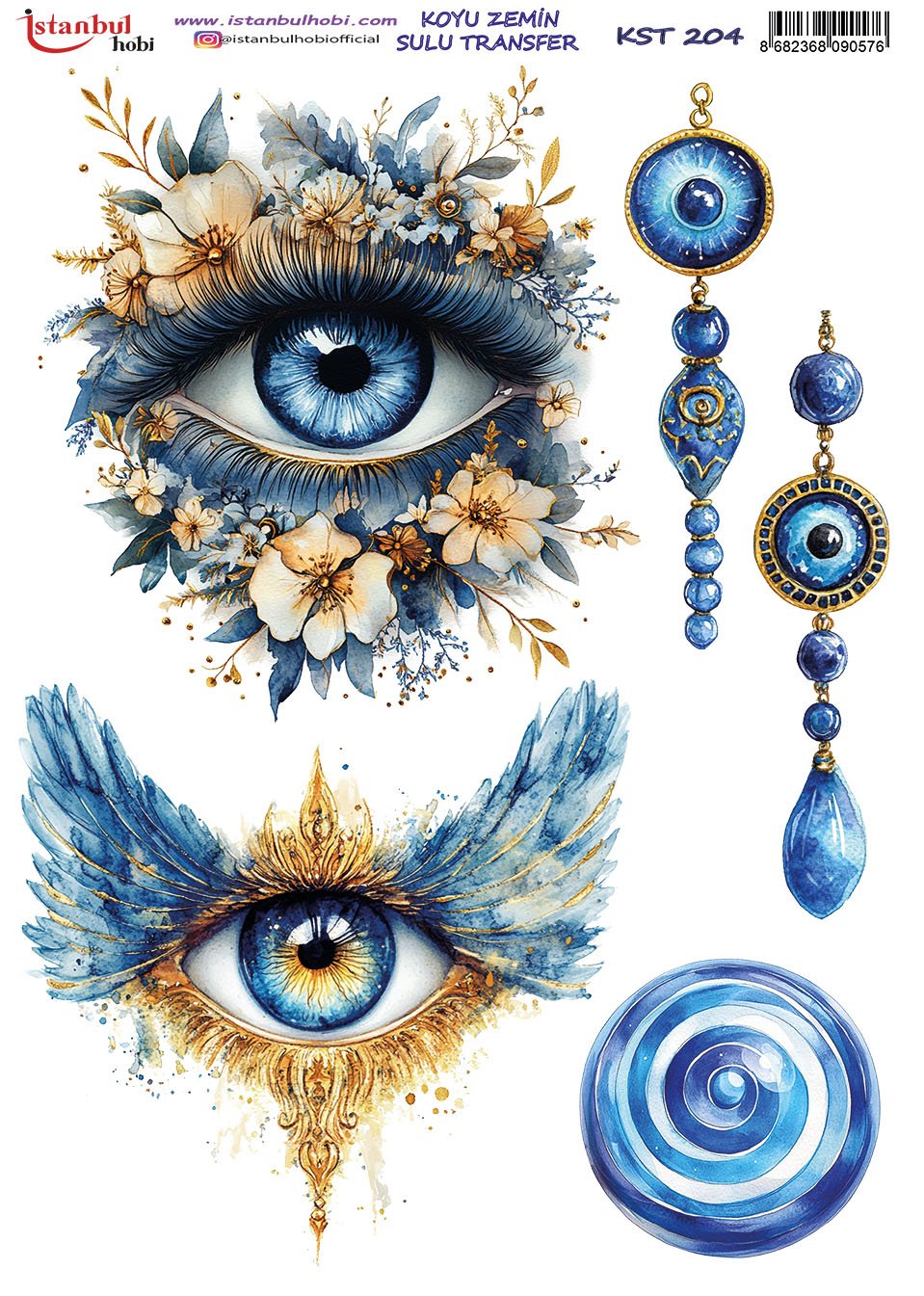 Koyu Zemin Sulu Transfer Kağıdı 25x35cm KST204