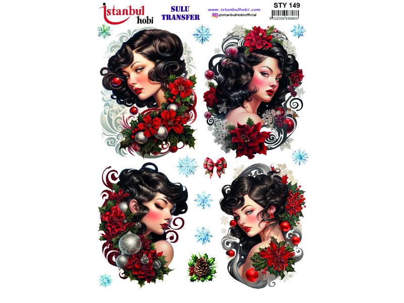 Yılbaşı Sulu Transfer Kağıdı 25x35cm STY-149