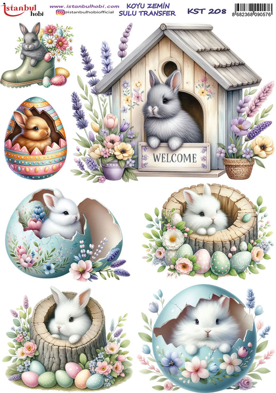 Koyu Zemin Sulu Transfer Kağıdı 25x35cm KST208