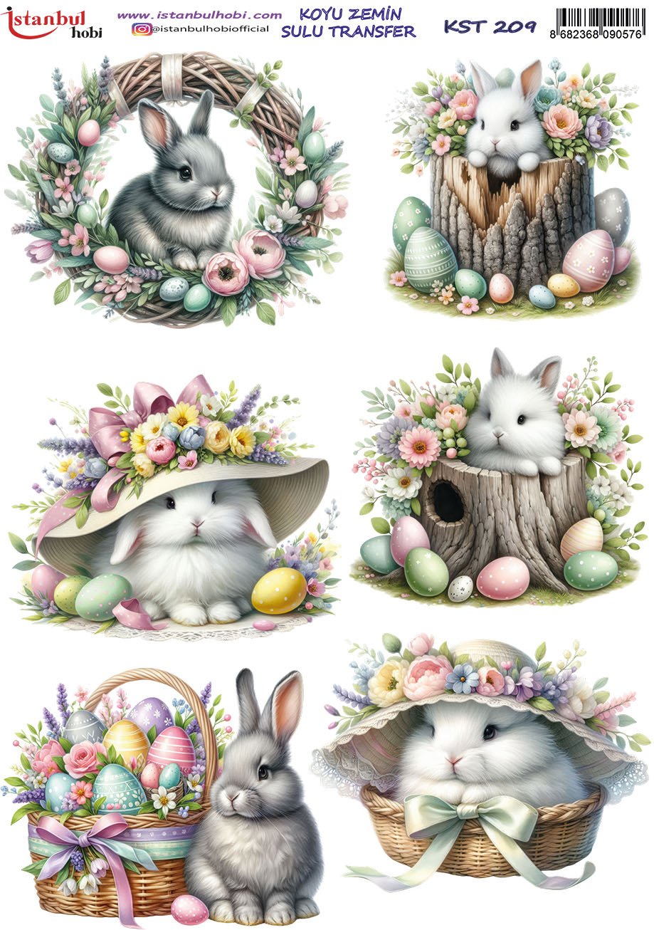 Koyu Zemin Sulu Transfer Kağıdı 25x35cm KST209