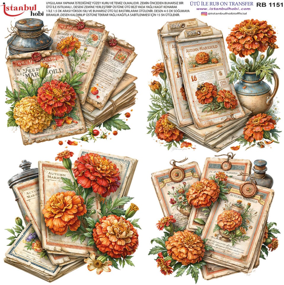 Ütü İle Rub On Transfer 30x30cm RB1151