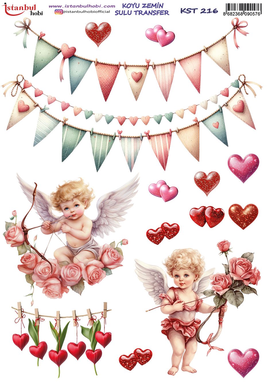 Koyu Zemin Sulu Transfer Kağıdı 25x35cm KST216