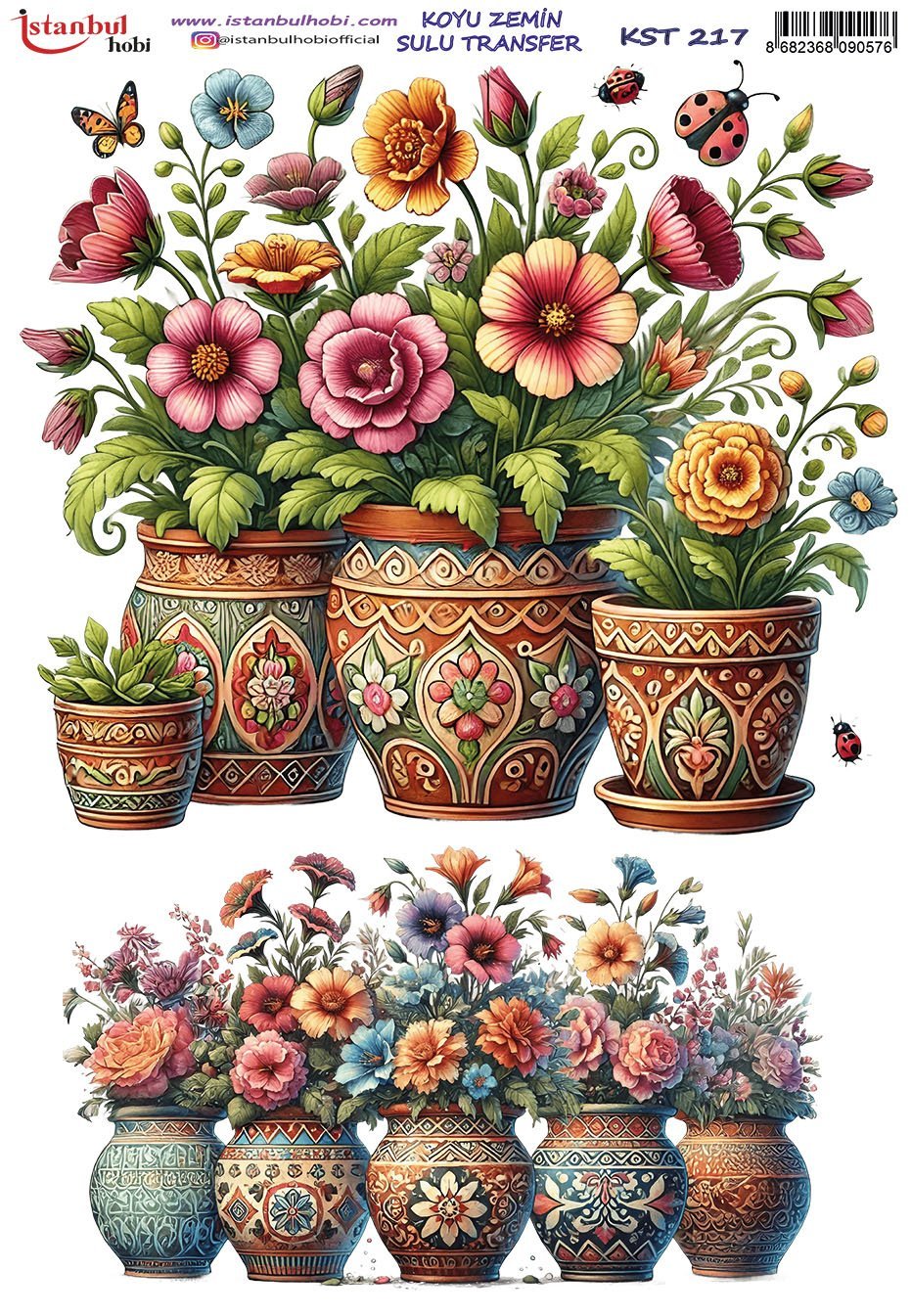 Koyu Zemin Sulu Transfer Kağıdı 25x35cm KST217