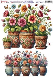 Koyu Zemin Sulu Transfer Kağıdı 25x35cm KST217