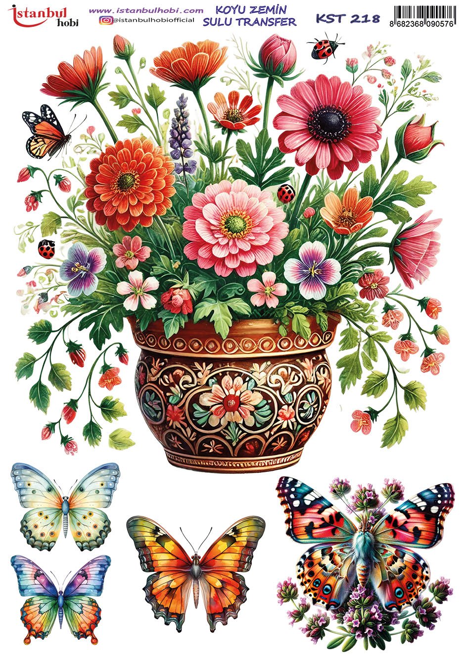 Koyu Zemin Sulu Transfer Kağıdı 25x35cm KST218