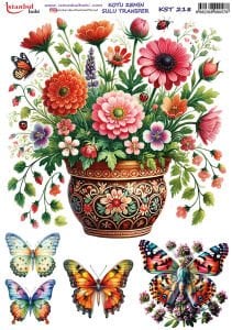 Koyu Zemin Sulu Transfer Kağıdı 25x35cm KST218