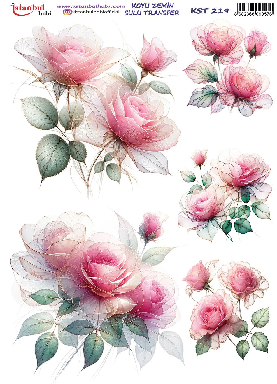 Koyu Zemin Sulu Transfer Kağıdı 25x35cm KST219