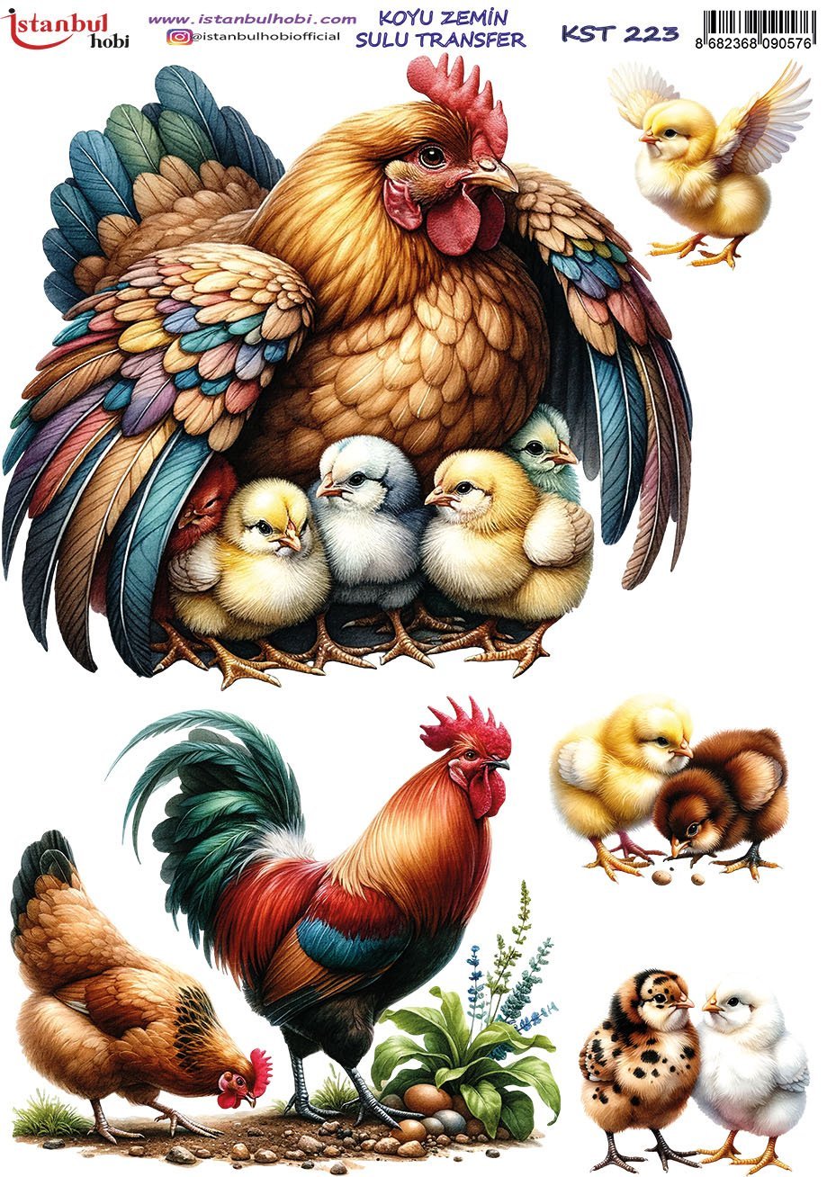 Koyu Zemin Sulu Transfer Kağıdı 25x35cm KST223