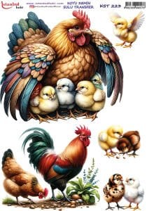 Koyu Zemin Sulu Transfer Kağıdı 25x35cm KST223