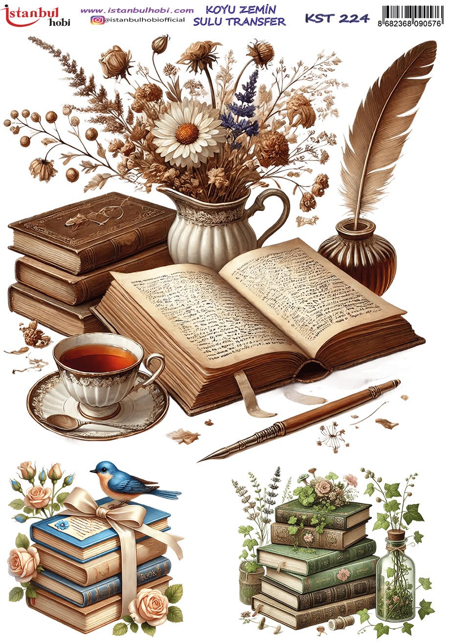 Koyu Zemin Sulu Transfer Kağıdı 25x35cm KST224
