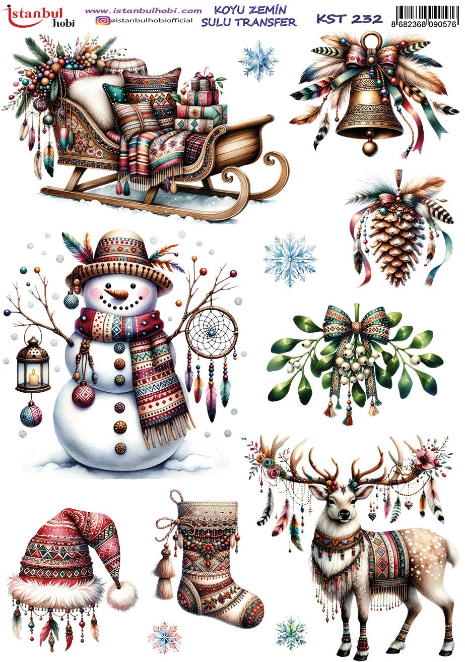 Koyu Zemin Sulu Transfer Kağıdı 25x35cm KST232