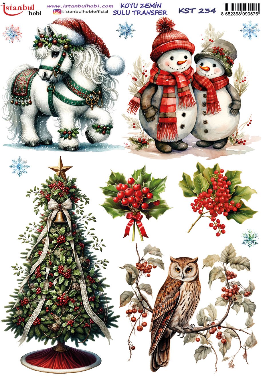 Koyu Zemin Sulu Transfer Kağıdı 25x35cm KST234