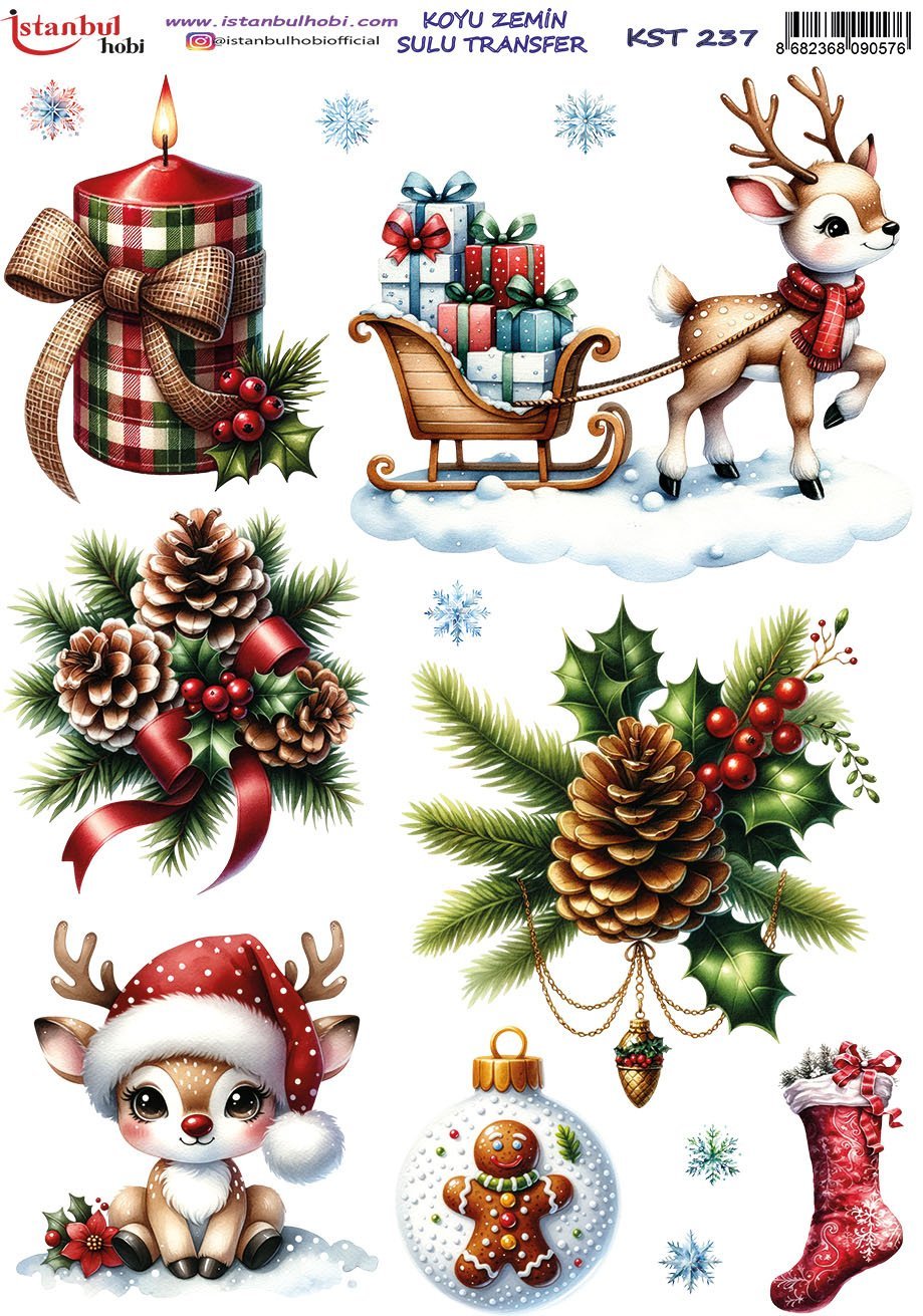 Koyu Zemin Sulu Transfer Kağıdı 25x35cm KST237