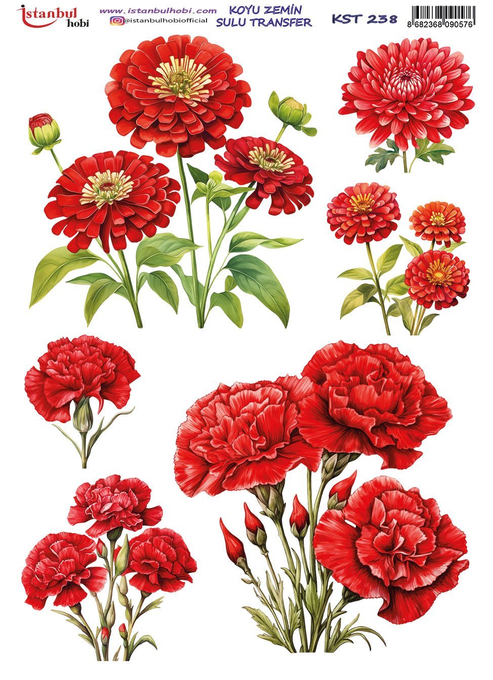 Koyu Zemin Sulu Transfer Kağıdı 25x35cm KST238