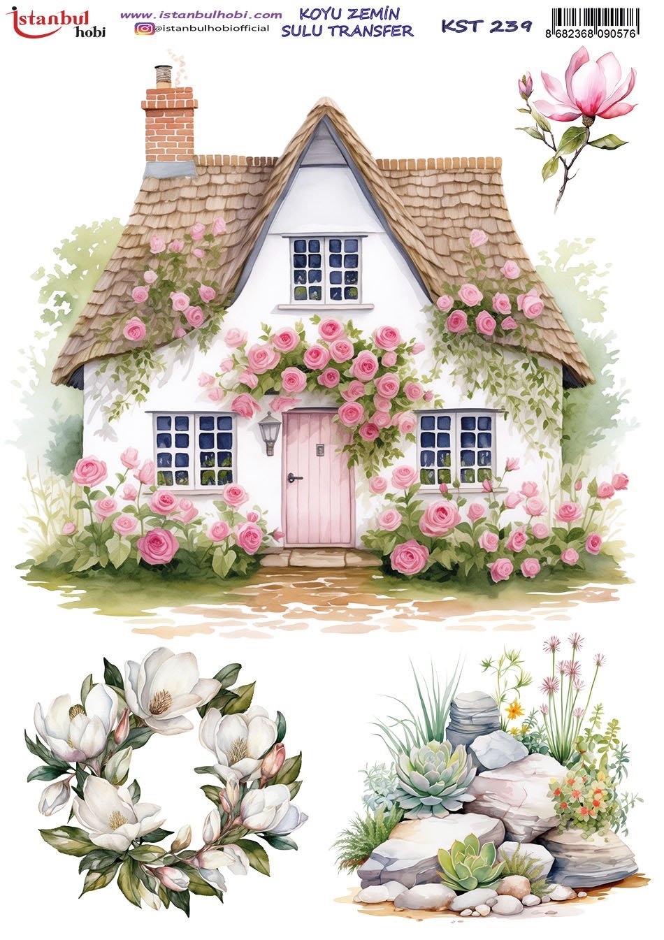 Koyu Zemin Sulu Transfer Kağıdı 25x35cm KST239