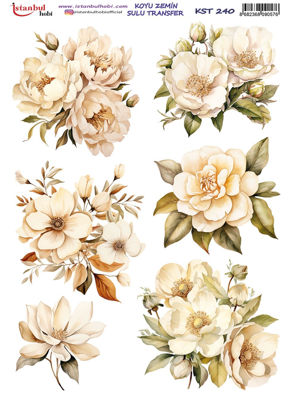 Koyu Zemin Sulu Transfer Kağıdı 25x35cm KST240