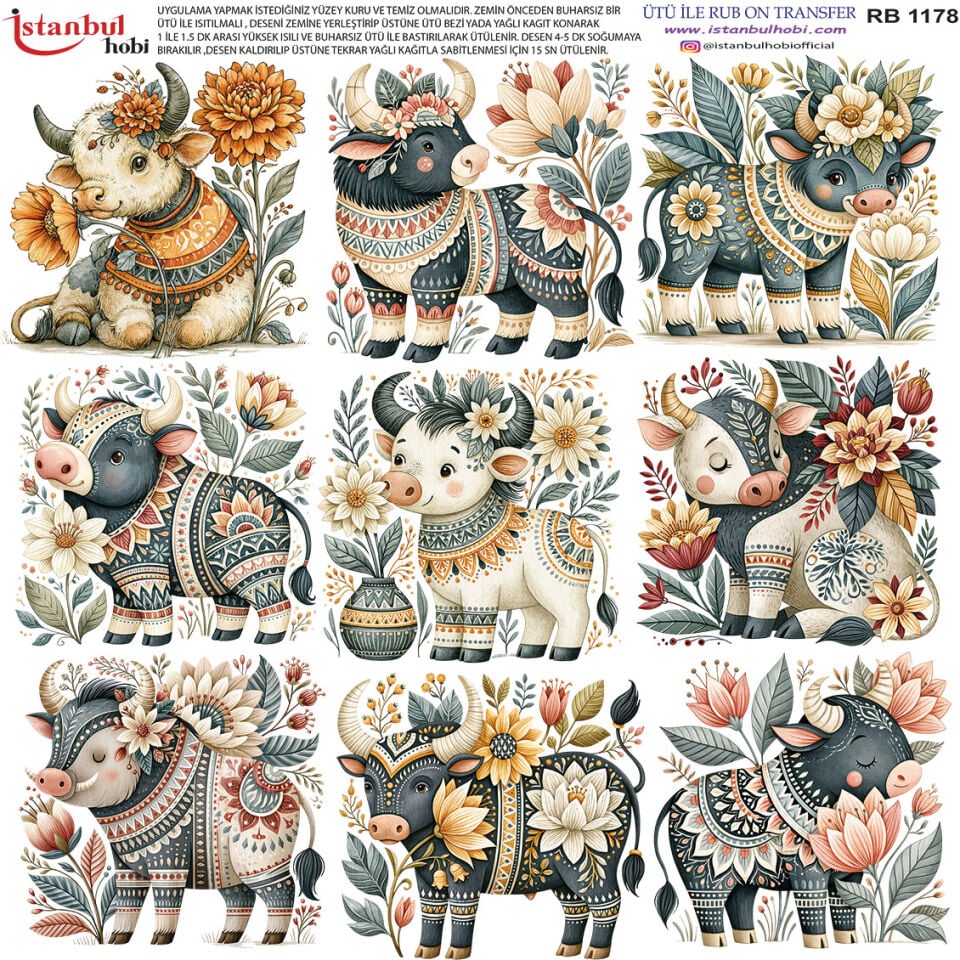 Ütü İle Rub On Transfer 30x30cm RB1178