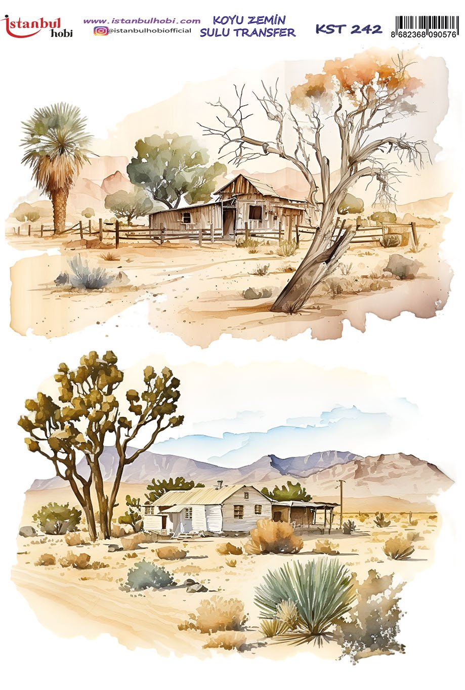 Koyu Zemin Sulu Transfer Kağıdı 25x35cm KST242