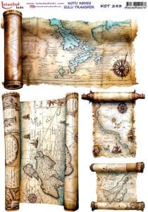 Koyu Zemin Sulu Transfer Kağıdı 25x35cm KST243