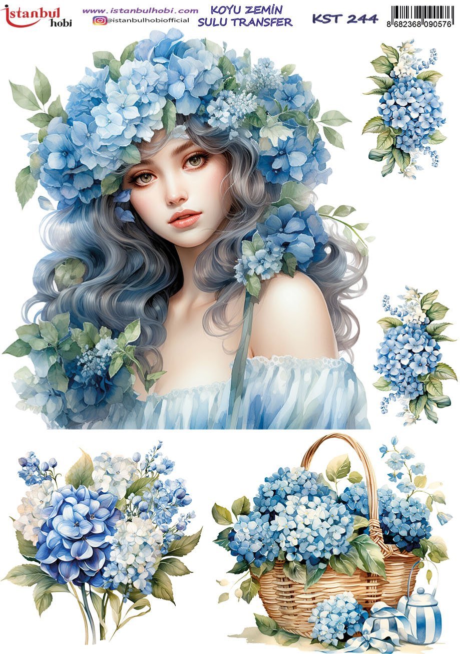 Koyu Zemin Sulu Transfer Kağıdı 25x35cm KST244