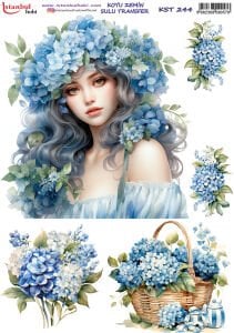 Koyu Zemin Sulu Transfer Kağıdı 25x35cm KST244