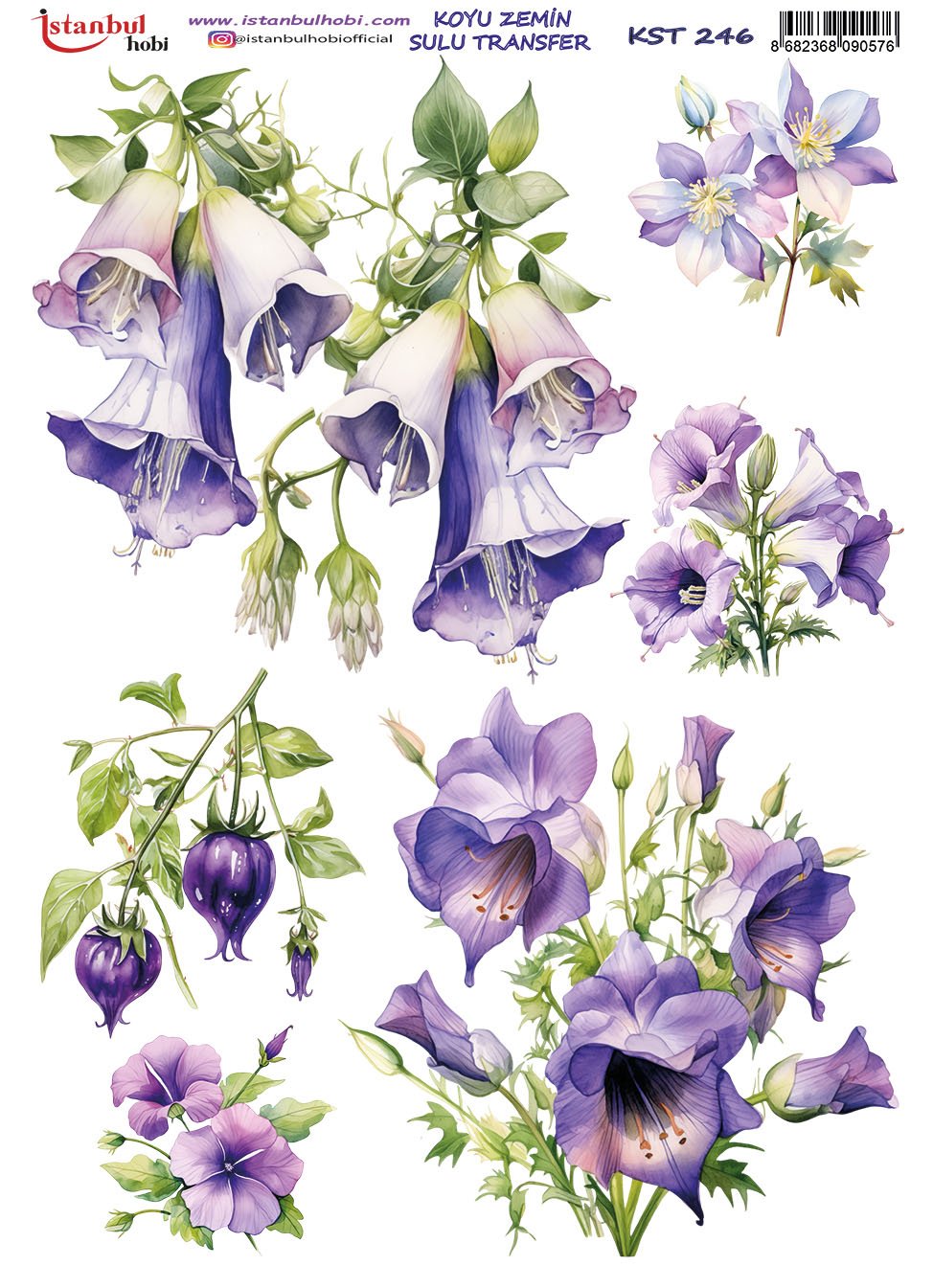 Koyu Zemin Sulu Transfer Kağıdı 25x35cm KST246