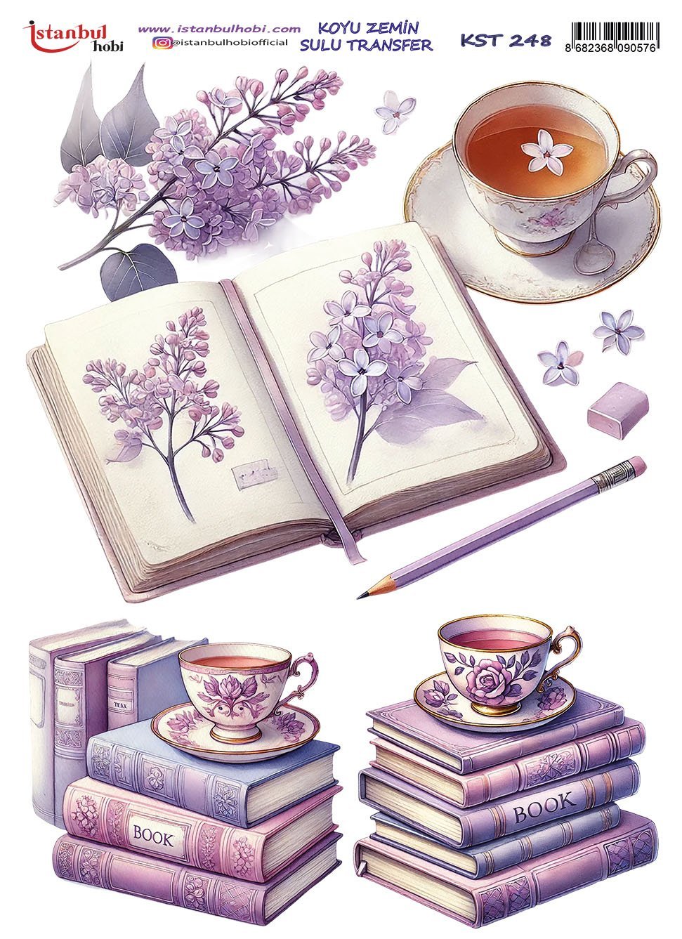 Koyu Zemin Sulu Transfer Kağıdı 25x35cm KST248