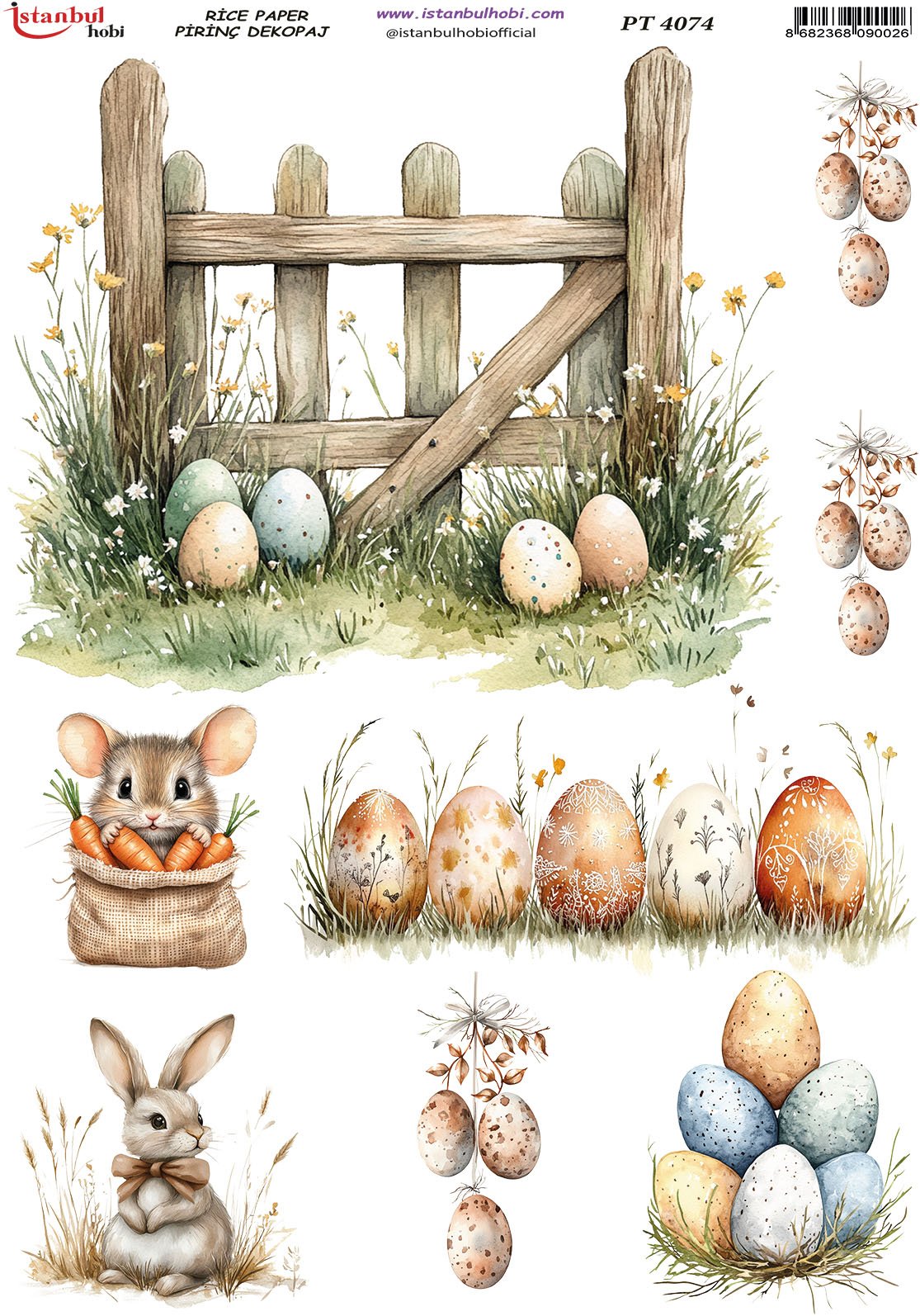 Pirinç Dekopaj Kağıdı 30x42cm PT-4074